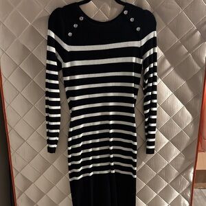 Market & Spruce Black and White Striped Dress